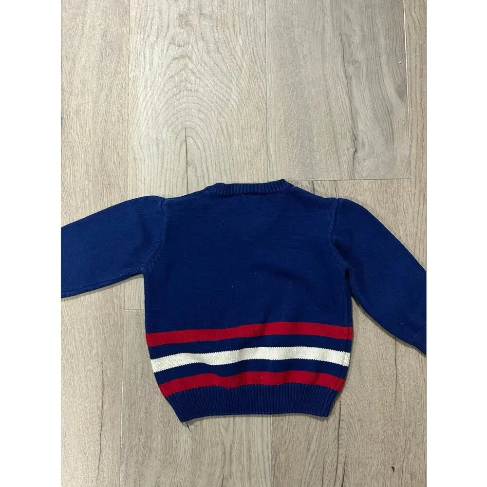 Gymboree Boys 18-24 Months Navy Pirate Ship V-Neck Sweater 100% Cotton Nautical
